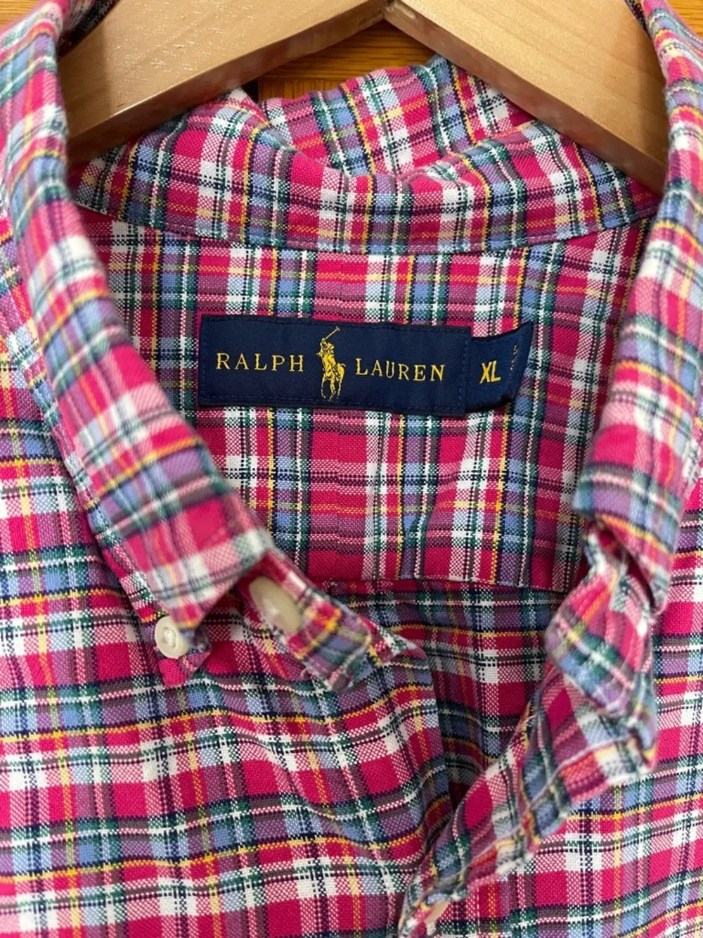 Polo by Ralph Lauren Pink and Blue Plaid Button-Down Shirt